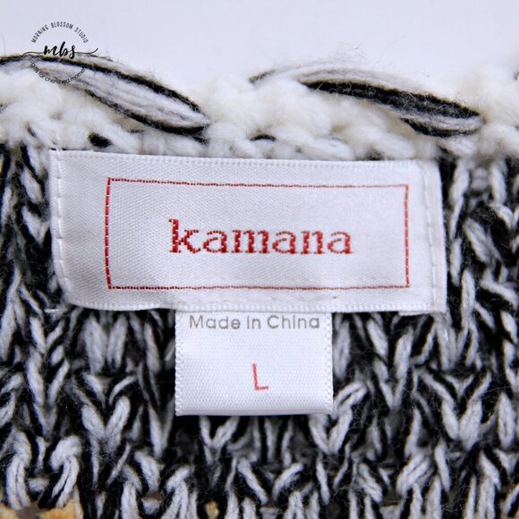 Kamana Knit Tassel Fringe Boho Crochet Cardigan Lagenlook Multicolor Women L - Picture 11 of 12